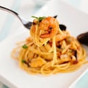 Foto de spaghetti con frutos del mar 