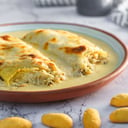 Foto de Cannelloni de carne de jaiba y camarón en salsa de achiras